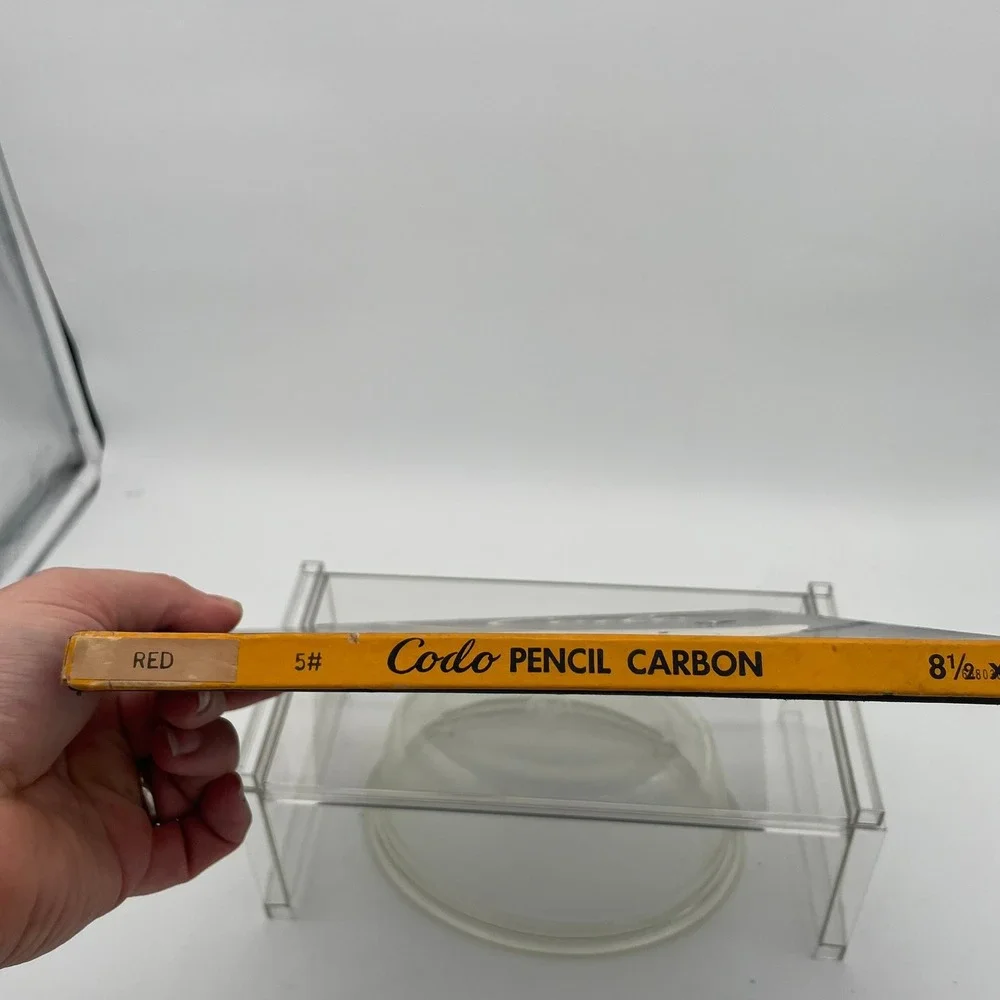 Vintage RED Codo‎ Pencil Carbon Paper Red Sheets Black Box Graphic Art USA